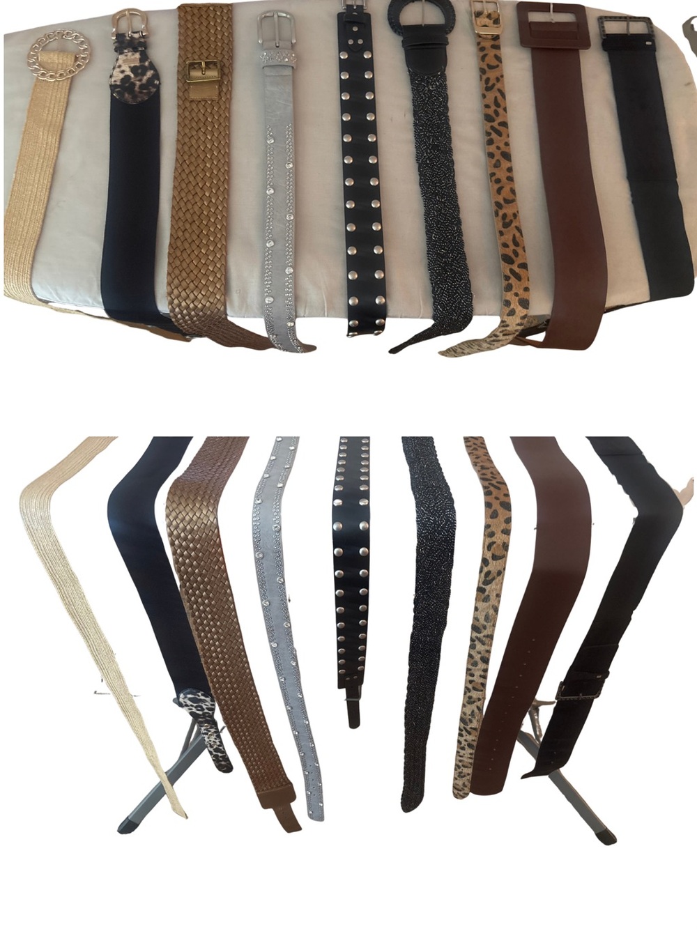 9 versatile women's fashion belts in various styles, textures,colors